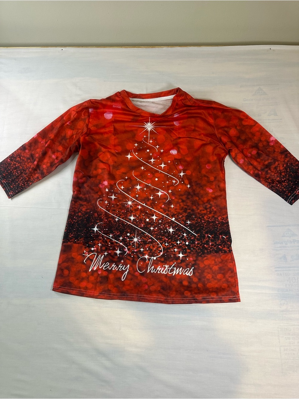 Source Unknown Red and White Kids Christmas Swim Rashguard